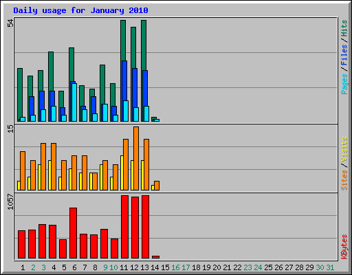 Daily usage for January 2010