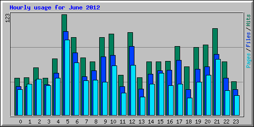 Hourly usage for June 2012