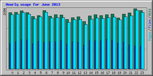 Hourly usage for June 2013