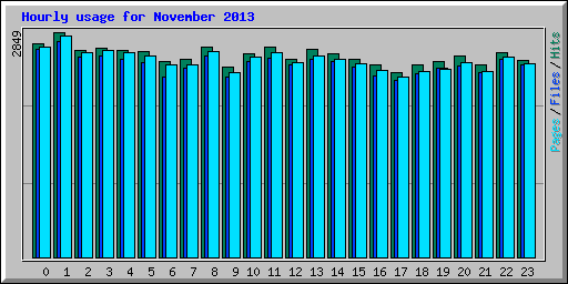Hourly usage for November 2013