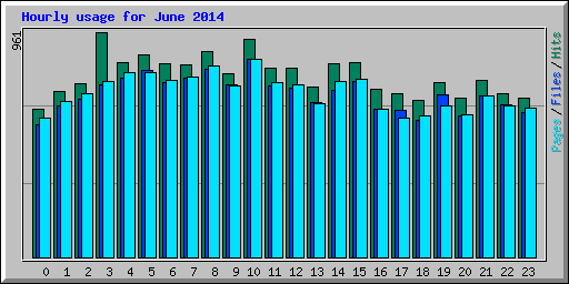 Hourly usage for June 2014