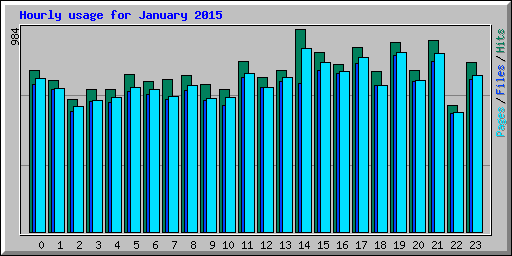 Hourly usage for January 2015