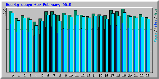 Hourly usage for February 2015