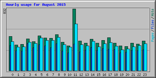 Hourly usage for August 2015